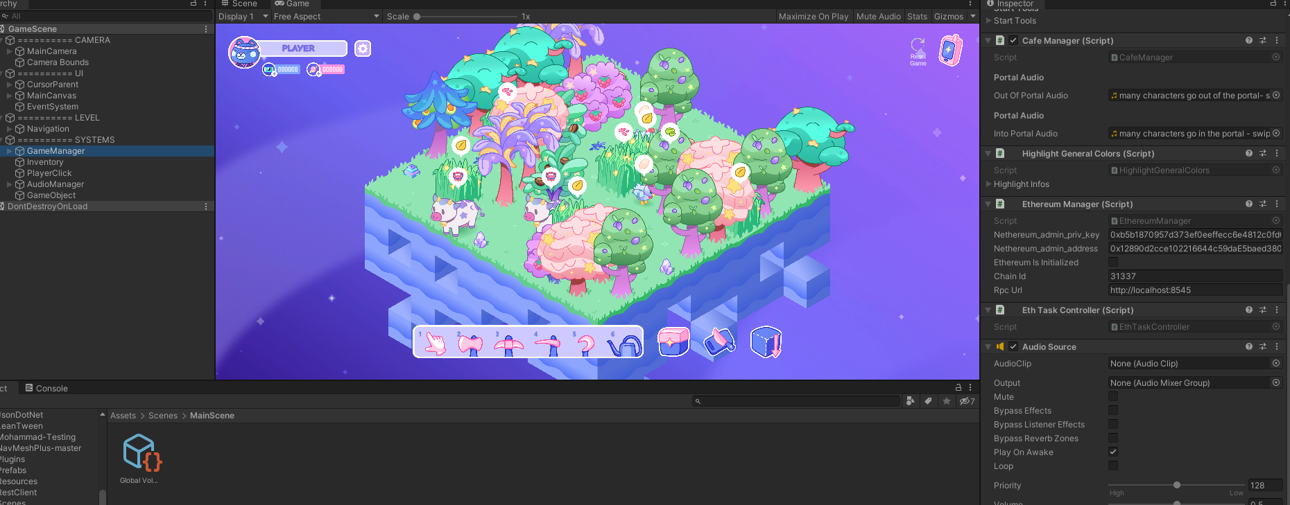 CafeCosmos — a Unity game built with Nethereum